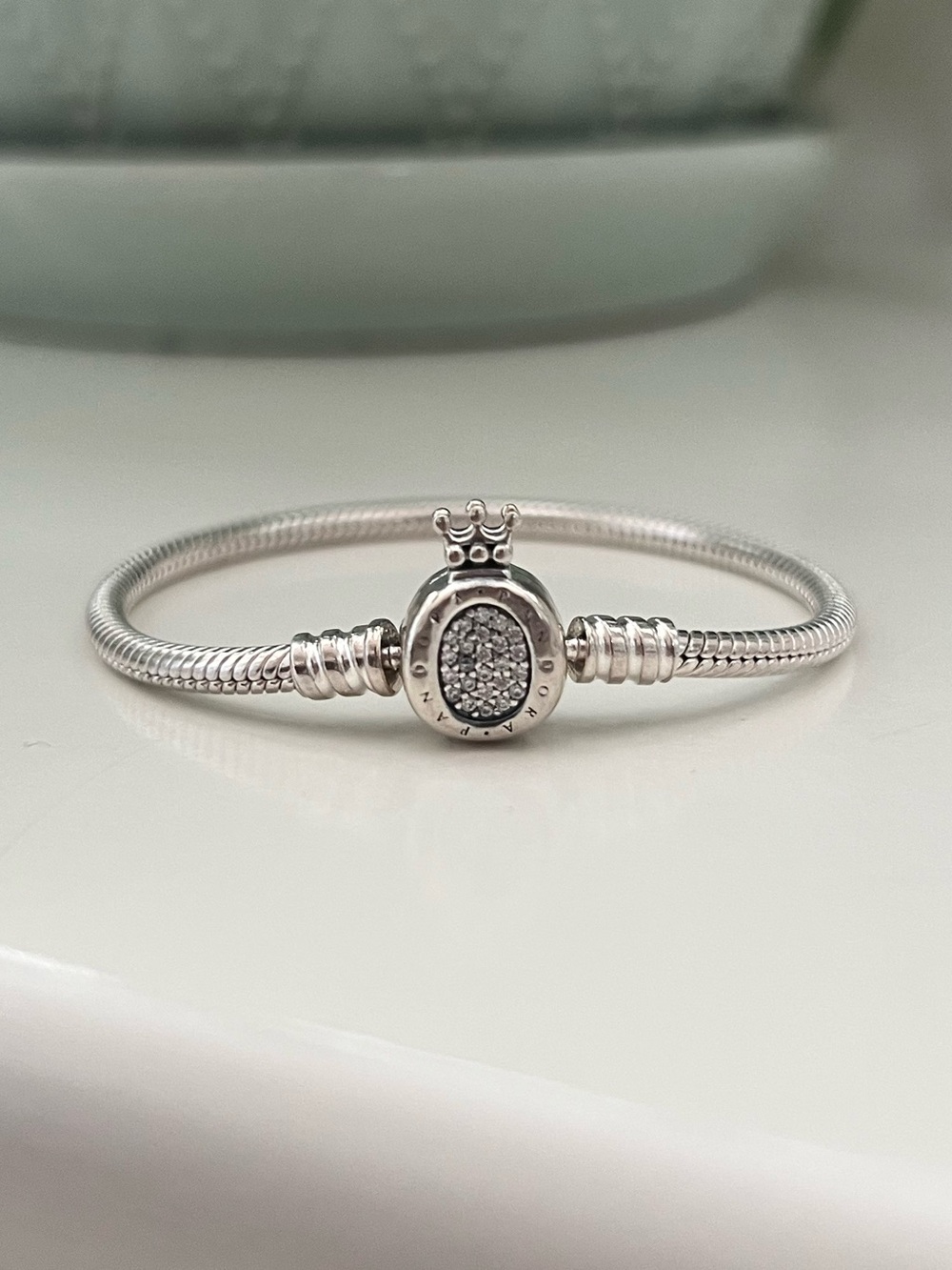 NWT Pandora Moments Crown CZ Charm Bracelet, 925, XS